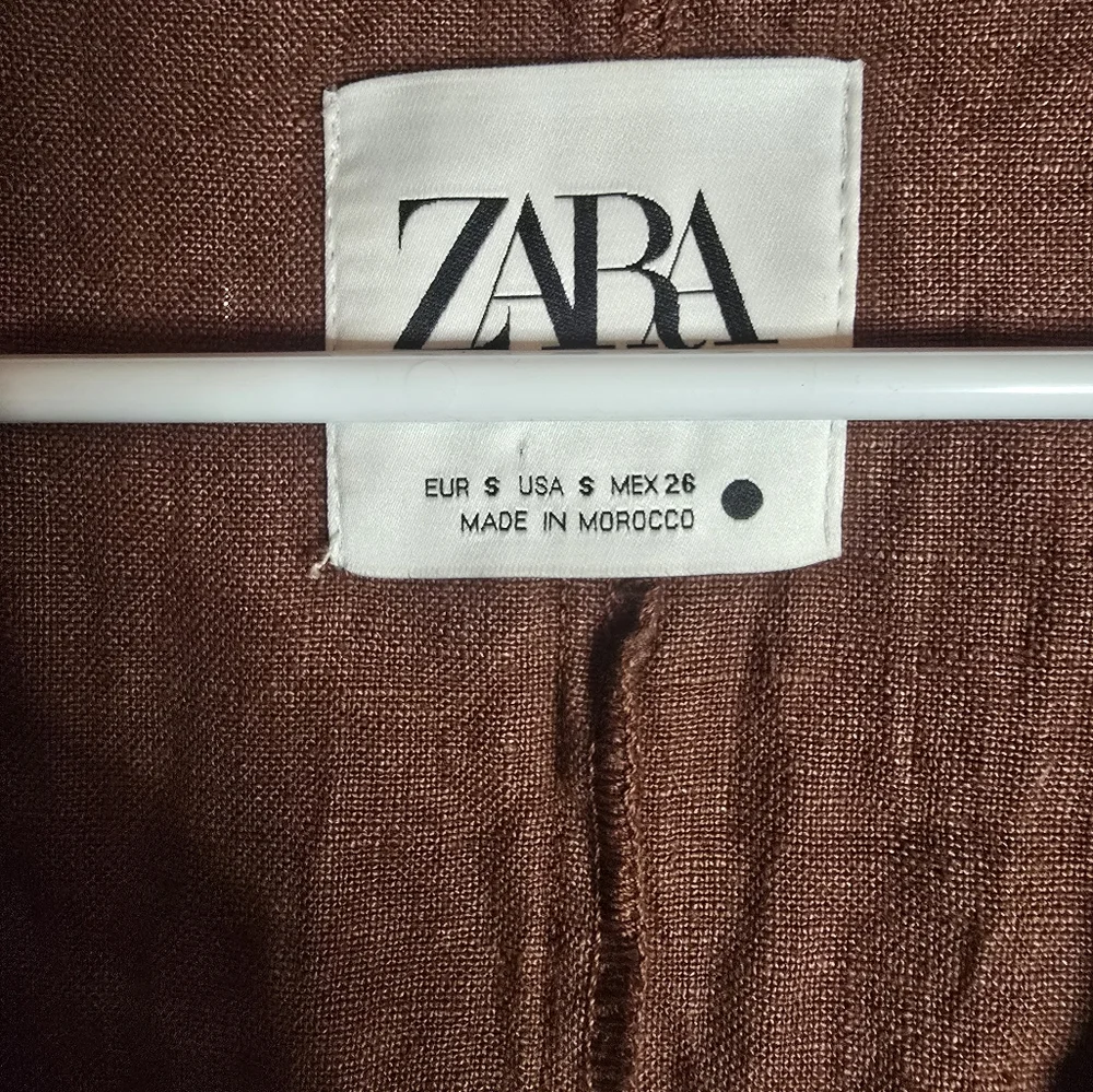 Zara The Veronica All Over Terracotta Linen Jumpsuit for Women